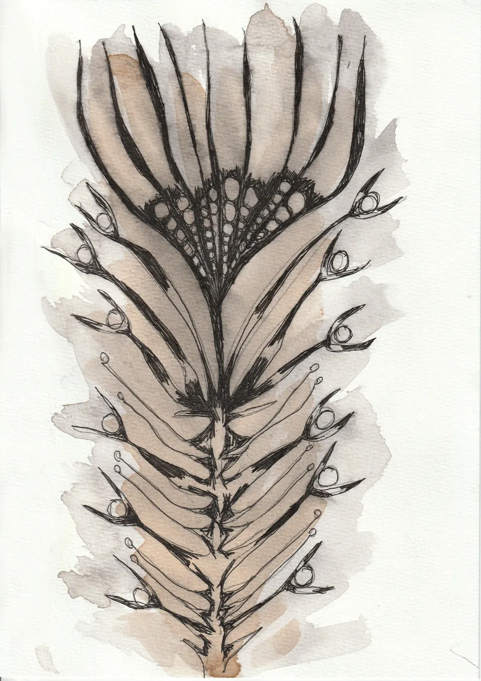 Cuttings No. 7, ink on paper